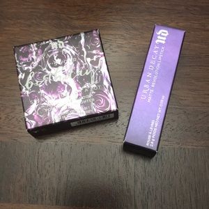 Urban decay highlighter and lipstick
